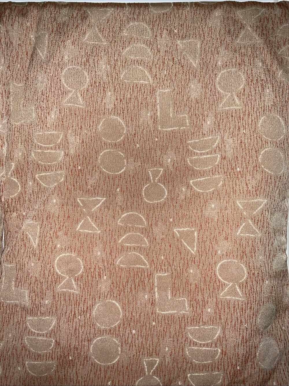 VTG VINTAGE BROWN & TAN GEOMETRIC PATTERN SILK KIMONO